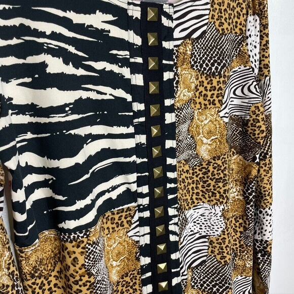 Max & Rina Artsy Animal Print Vintage Casual Long Sleeve Size L Women's - Picture 4 of 8